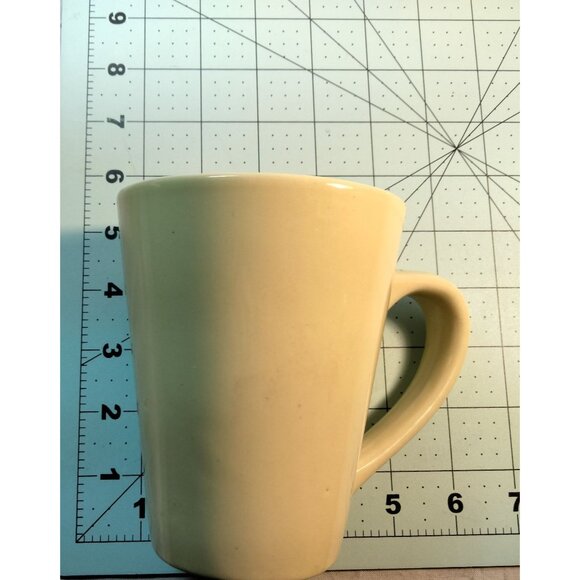 Vintage WCL Yellow Ceramic Mug Coffee Cup Tapered Tall 14 oz - Picture 5 of 8